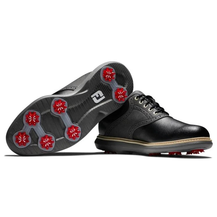 FootJoy Traditions Golf Shoes - Black/Black 57904