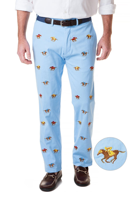 Harbor Pant Stretch Twill Liberty With Racing Horses
