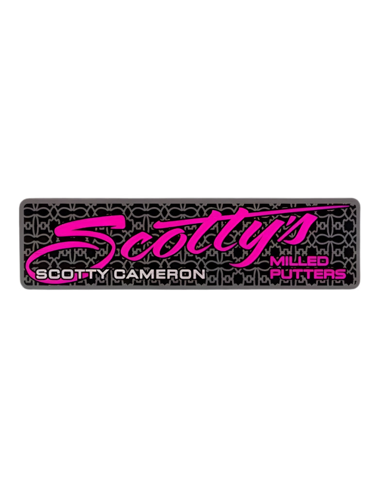 Scotty Cameron "Scotty Script" Pink Sticker - Rectangle 3.5" x 1.0"