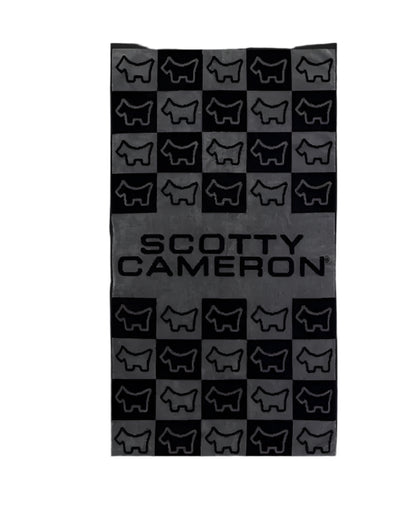 Scotty Cameron Dog Checkered Black/Grey Golf Towel