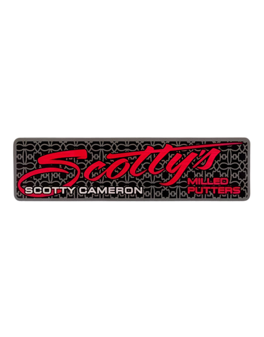 Scotty Cameron "Scotty Script" Red Sticker - Rectangle 3.5" x 1.0"