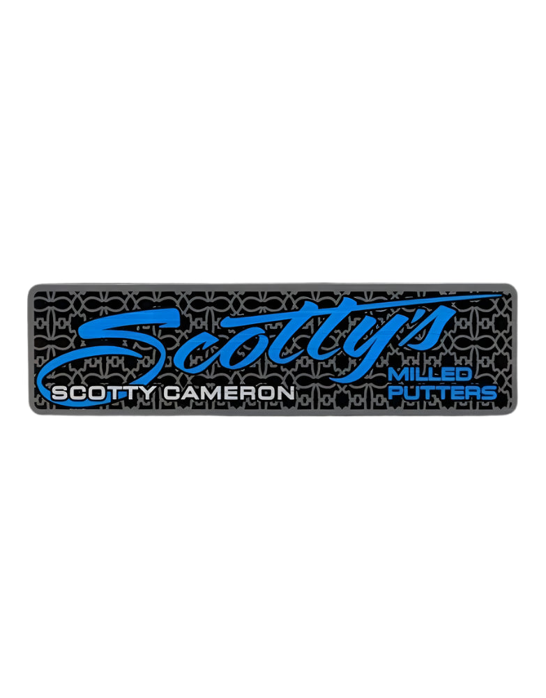 Scotty Cameron "Scotty Script" Blue Sticker - Rectangle 3.5" x 1.0"