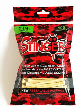 Stinger 3 1/4" Pro XL - 100 Count Light Wood Tees