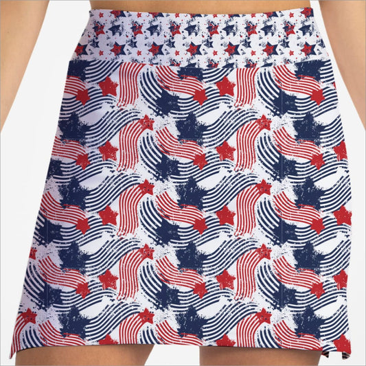 STAR SPANGLED PATTERN SKORT