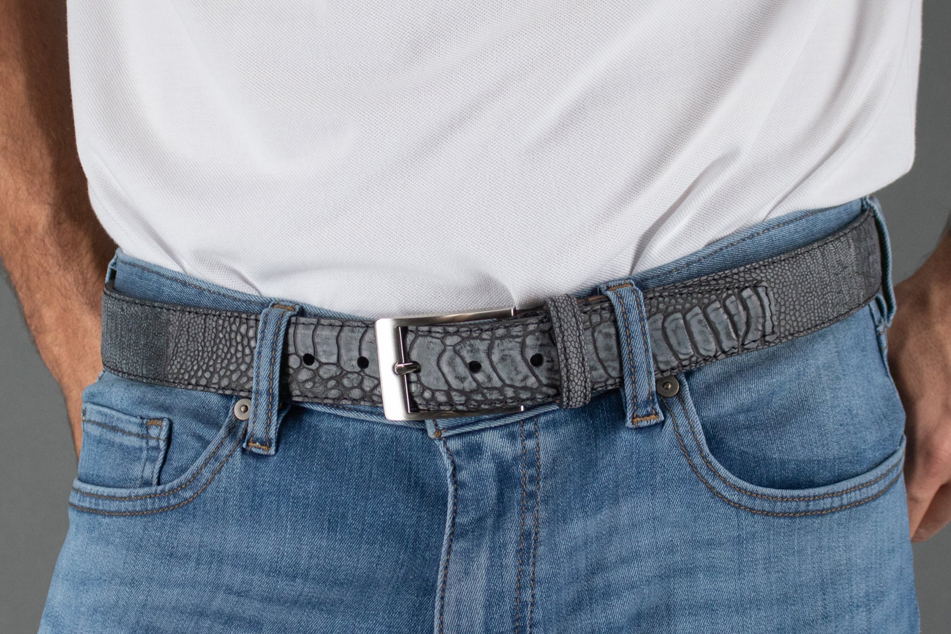 Genuine Suede Ostrich 35mm Belt